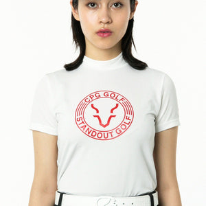 ロゴプリントモックネックショートスリーブ CPGゴルフ レディース 半袖 Tシャツ ゴルフウェア