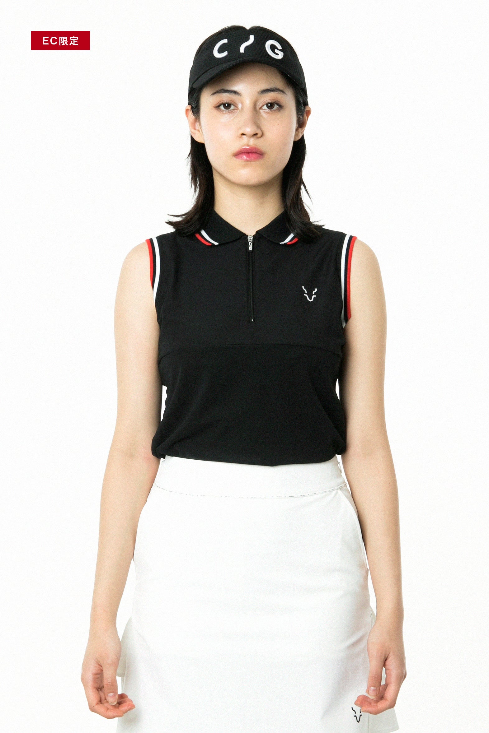 CPG GOLF シーピージーゴルフ ゴルフウェア レディース ポロシャツ 袖なし Jip Upノースリーブポロ 紫外線カット