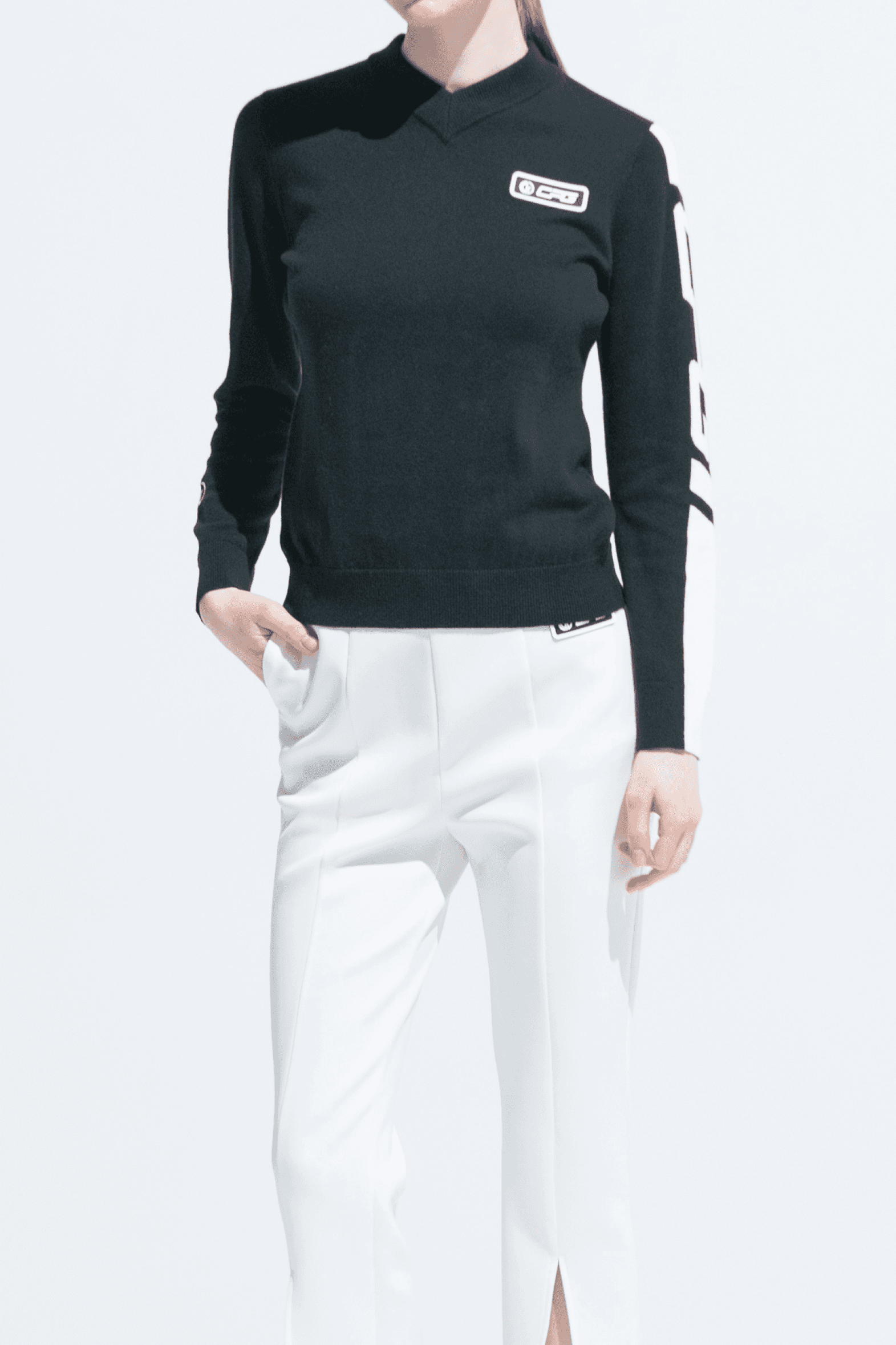 CPG GOLF Vネックサイドロゴニット Vネックサイドロゴニット | WOMEN – CPG GOLF（シーピージー