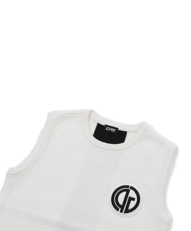 Knit vest with emblem（ワッペン付きニットベスト）｜WOMEN