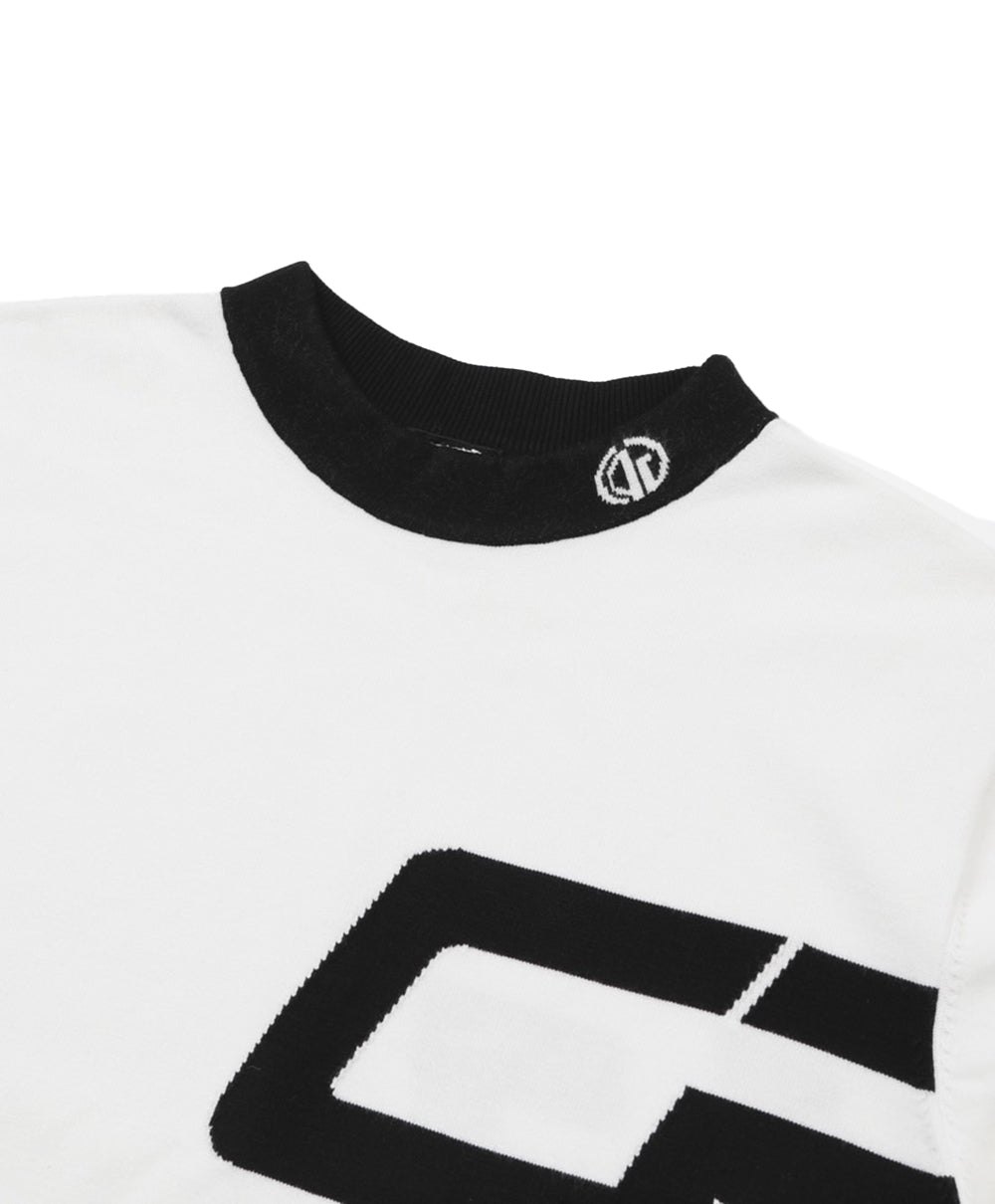 【Sample】Middle neck logo motif knit sweater | MENS | MEN