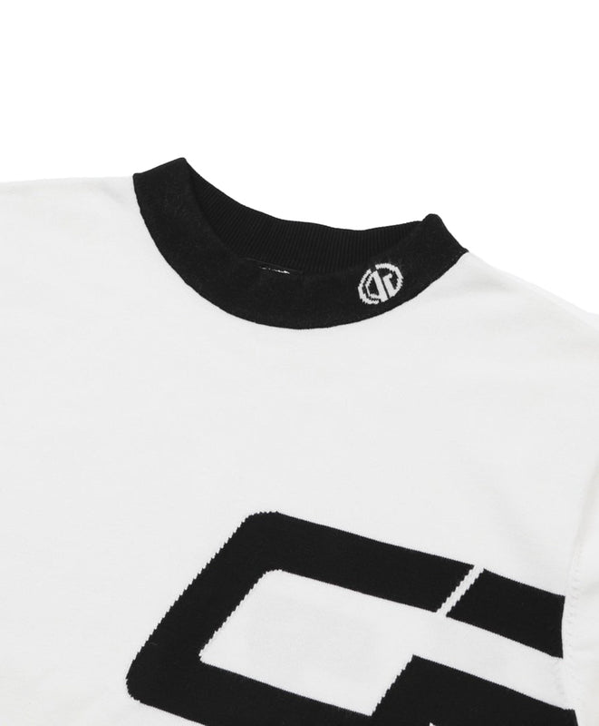 【Sample】Middle neck logo motif knit sweater | MENS | MEN