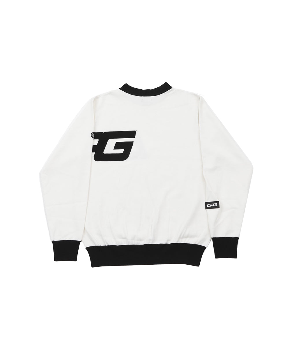 【Sample】Middle neck logo motif knit sweater | MENS | MEN