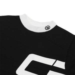 【Sample】Middle neck logo motif knit sweater | MENS | MEN