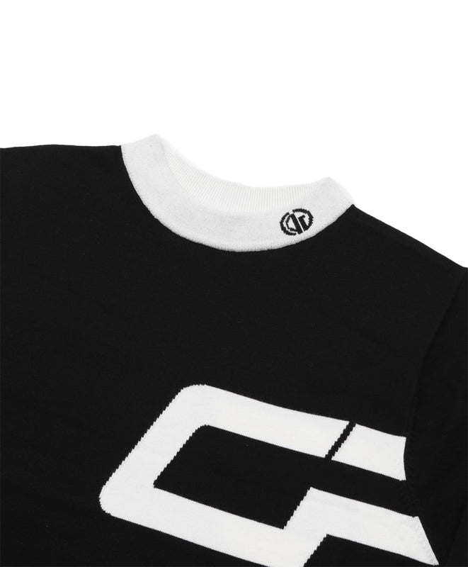 【Sample】Middle neck logo motif knit sweater | MENS | MEN