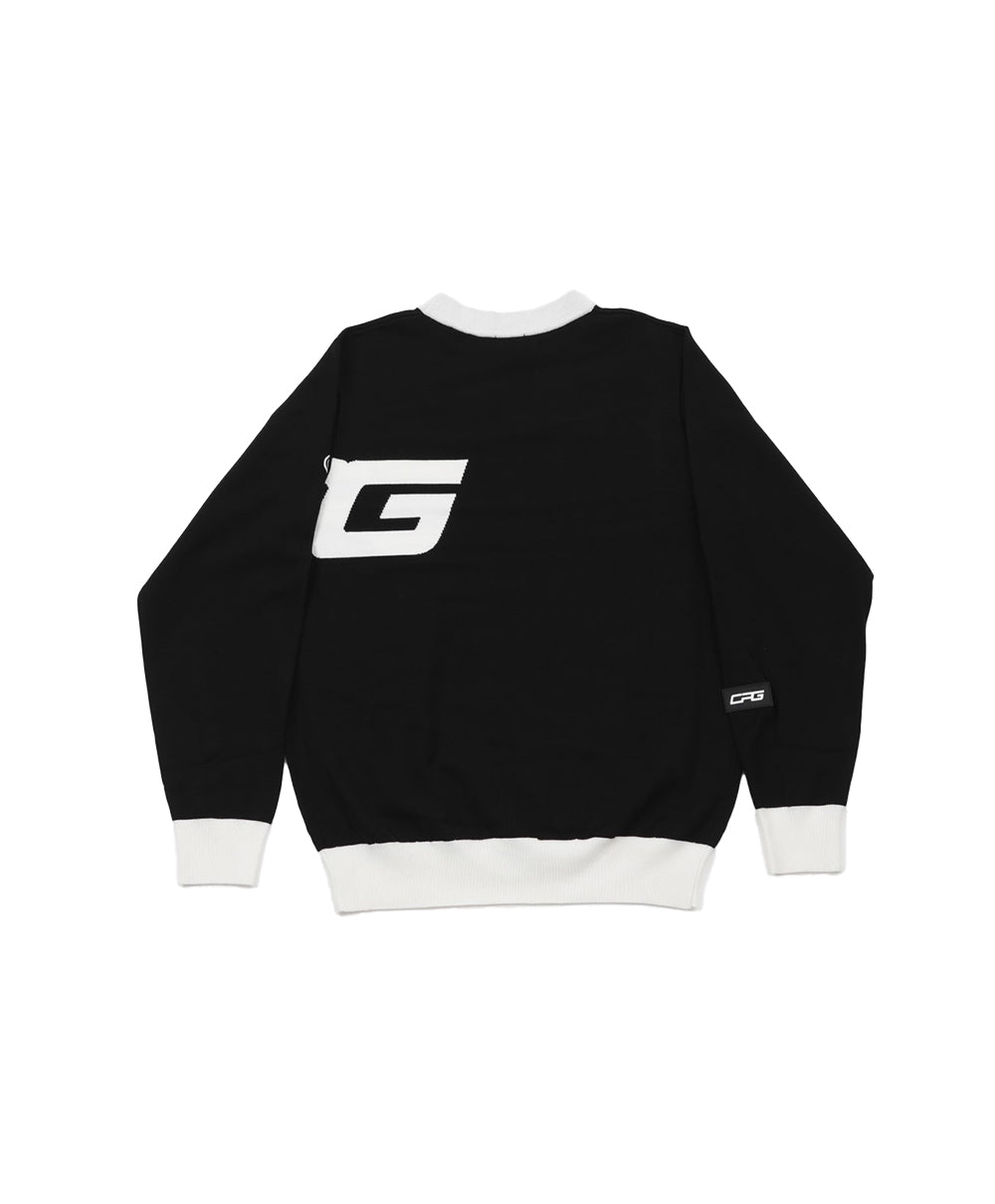 【Sample】Middle neck logo motif knit sweater | MENS | MEN