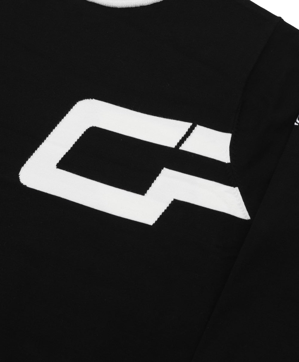 【Sample】Middle neck logo motif knit sweater | MENS | MEN