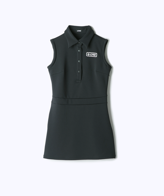 【Sample】ノースリーブストレッチポロワンピ