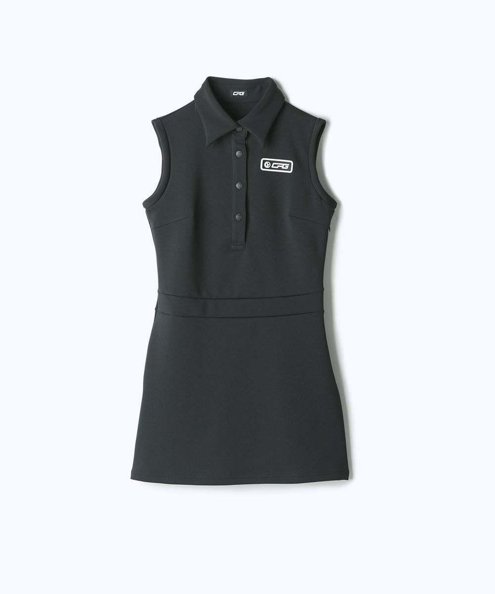 【Sample】ノースリーブストレッチポロワンピ