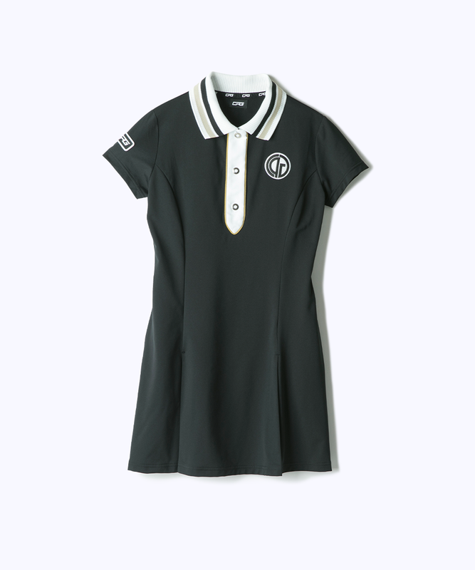 CPG ポロワンピース 黒/白 Ribbed polo dress(リブポロワンピース) – CPG GOLF