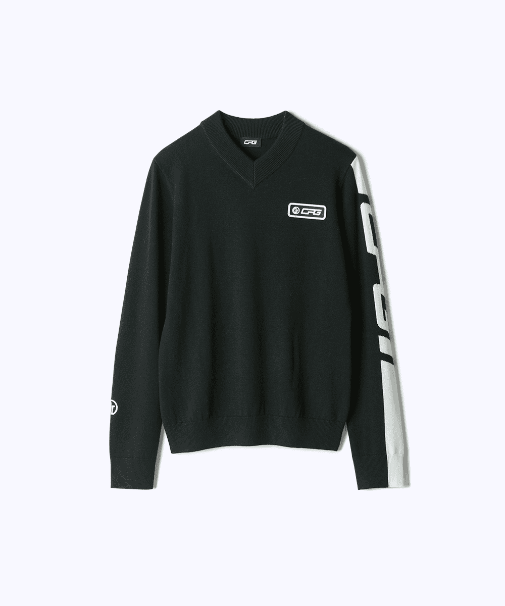 【Sample】Vネックサイドロゴニット