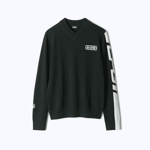 【Sample】Vネックサイドロゴニット