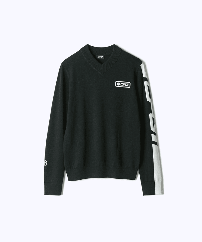 【Sample】Vネックサイドロゴニット