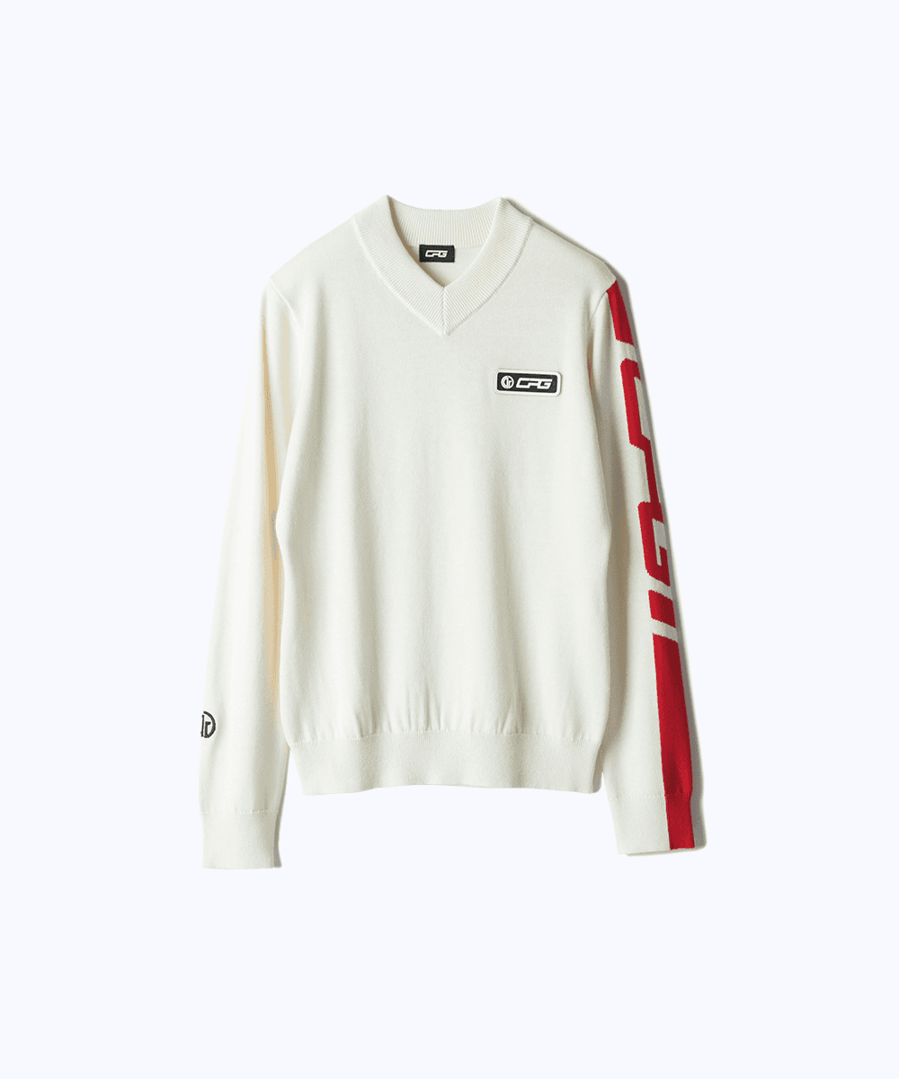 【Sample】Vネックサイドロゴニット