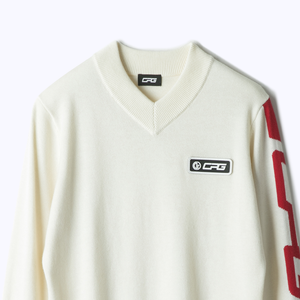 V neck side logo knit（Vネックサイドロゴニット）