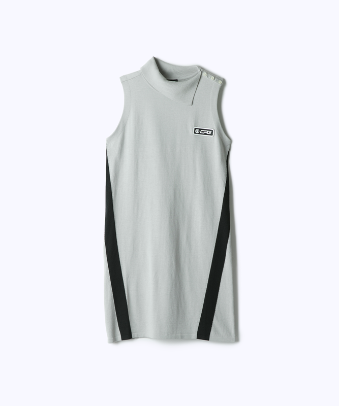 【Sample】バイカラーノースリーブニットドレス