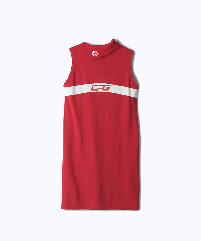 【9월 9일 이후 출하】 Bicolor sleeveless knit dress(바이 컬러 민소매 니트 드레스)