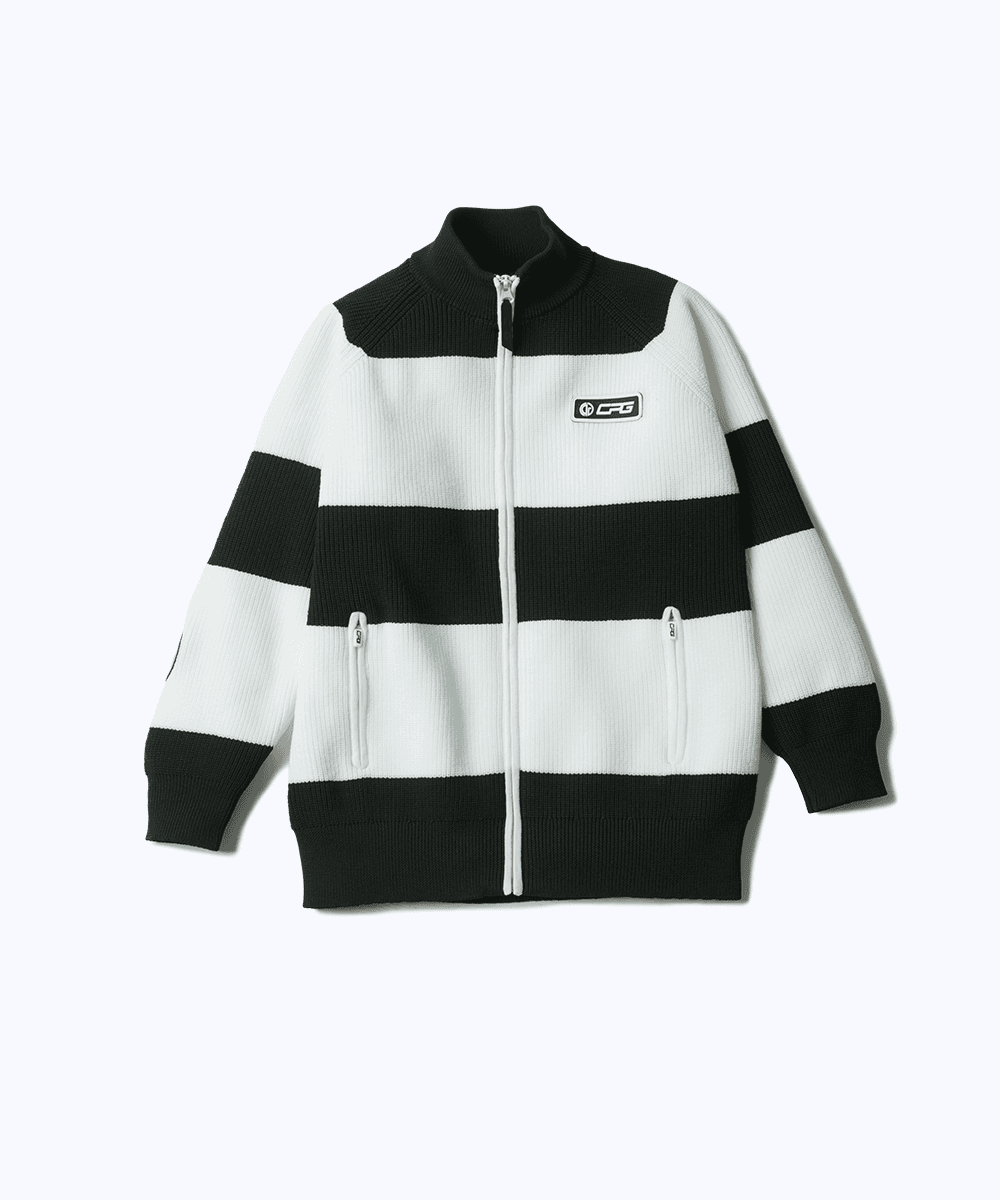 【Sample】マルチボーダーニットZIPブルゾン