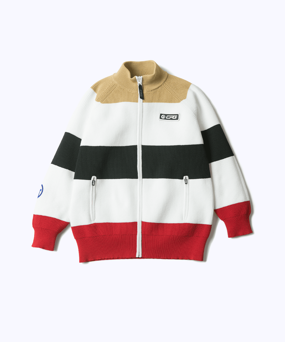 【Sample】マルチボーダーニットZIPブルゾン