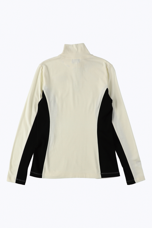 ハイネックバイカラーモックネック