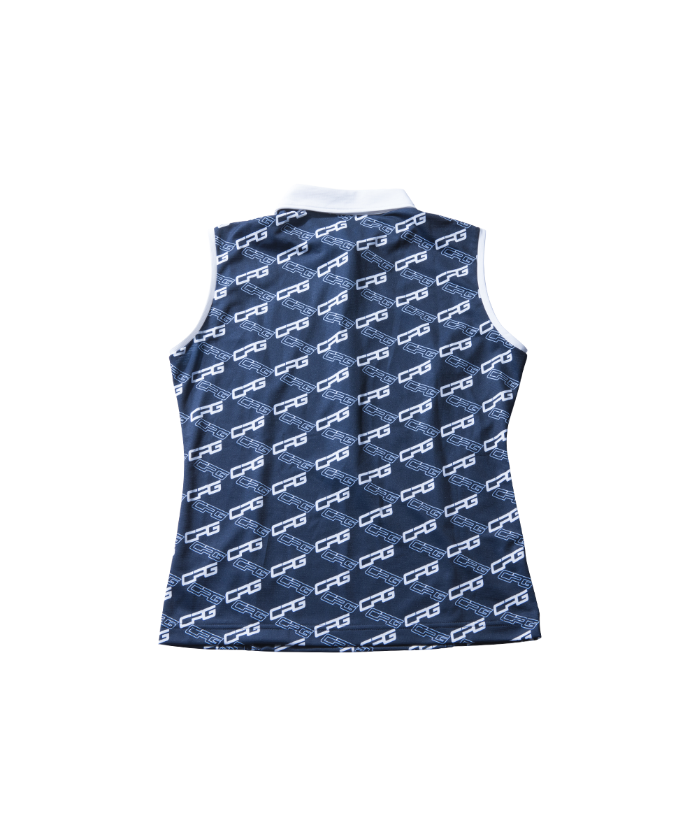 【Sample】バイアスロゴプリントスリーブレスポロ　WOMEN