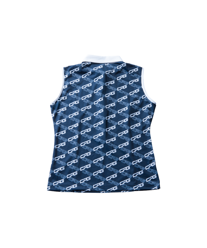 【Sample】バイアスロゴプリントスリーブレスポロ　WOMEN