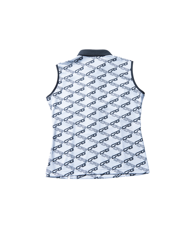 【Sample】バイアスロゴプリントスリーブレスポロ　WOMEN