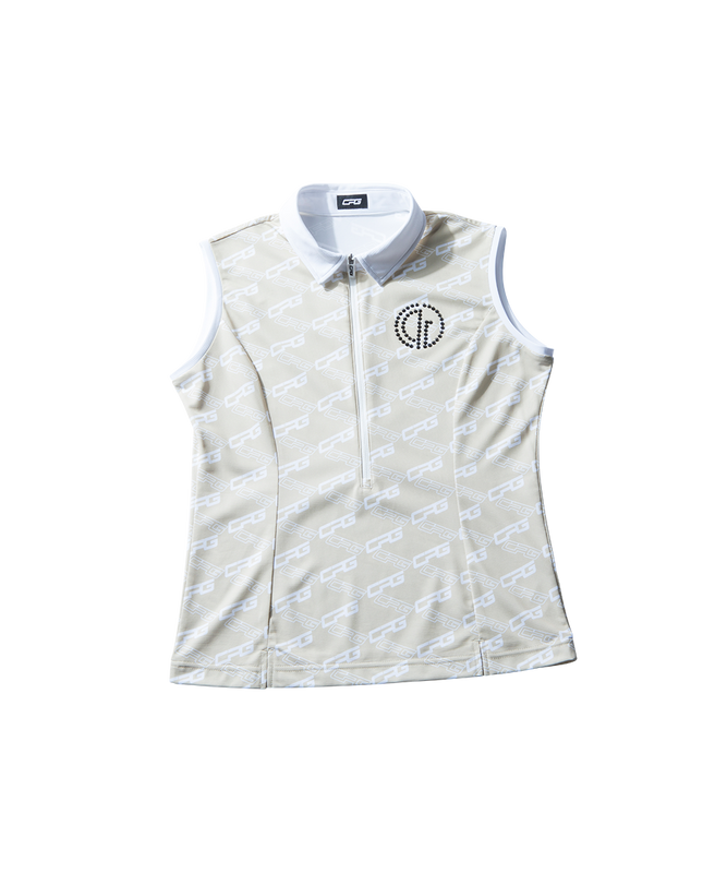 【Sample】バイアスロゴプリントスリーブレスポロ　WOMEN