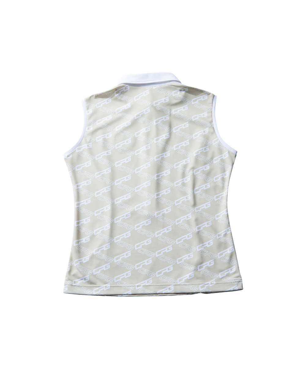 【Sample】バイアスロゴプリントスリーブレスポロ　WOMEN