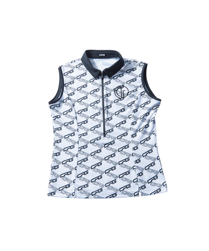 【Sample】バイアスロゴプリントスリーブレスポロ　WOMEN