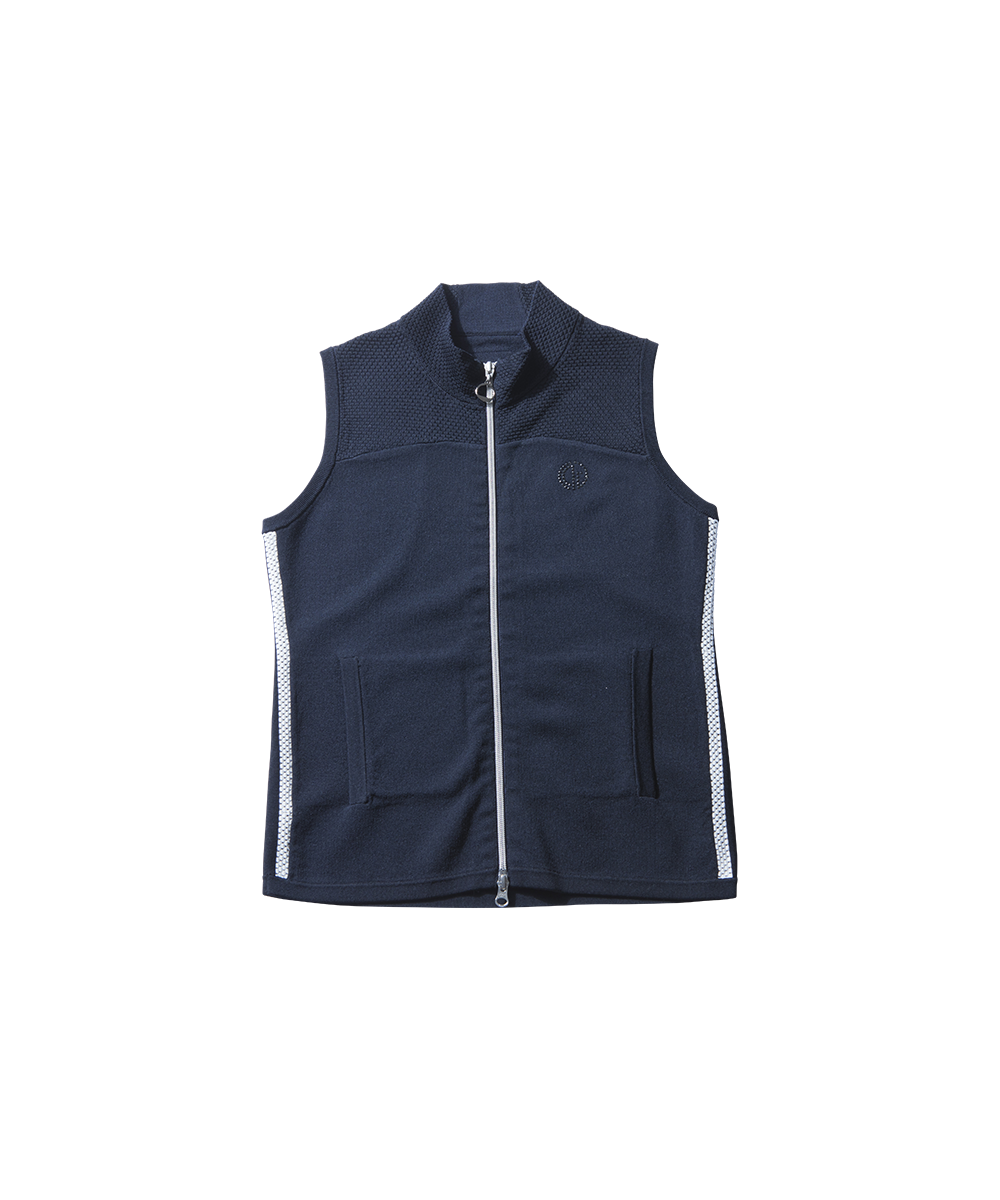 【Sample】サイドラインフルジップニットベスト WOMEN
