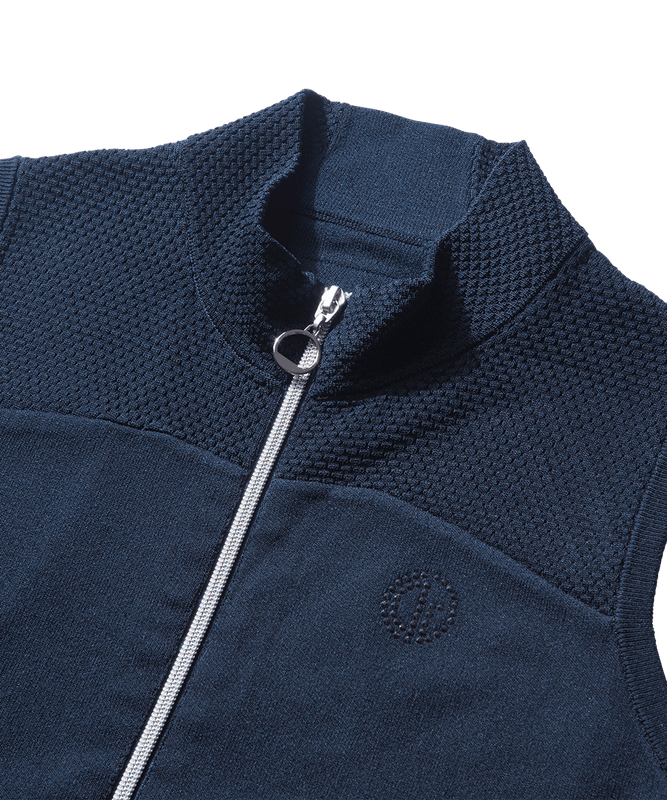 Sideline full zip knit vest（サイドラインフルジップニットベスト）｜WOMEN