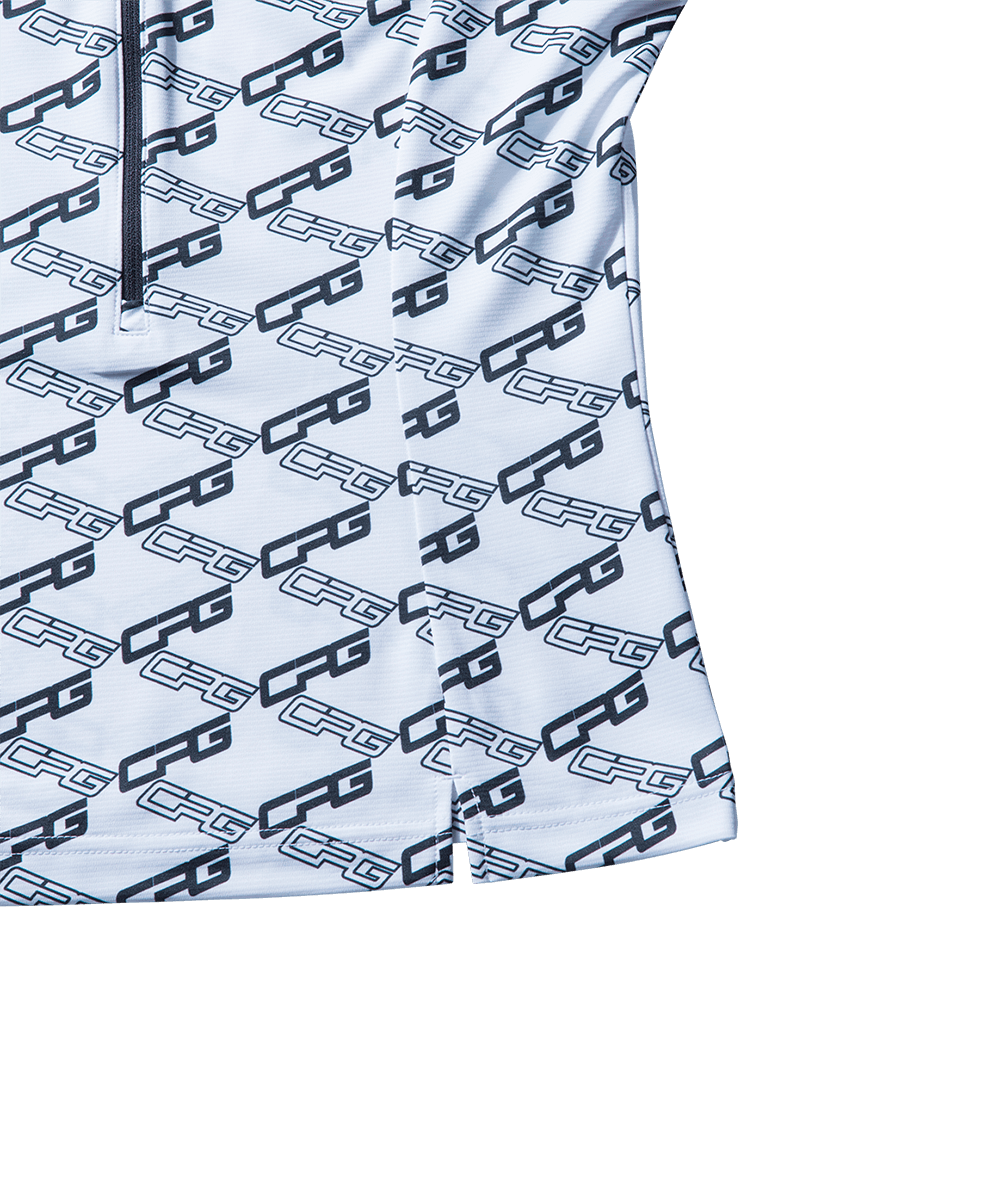 【Sample】バイアスロゴプリントスリーブレスポロ　WOMEN