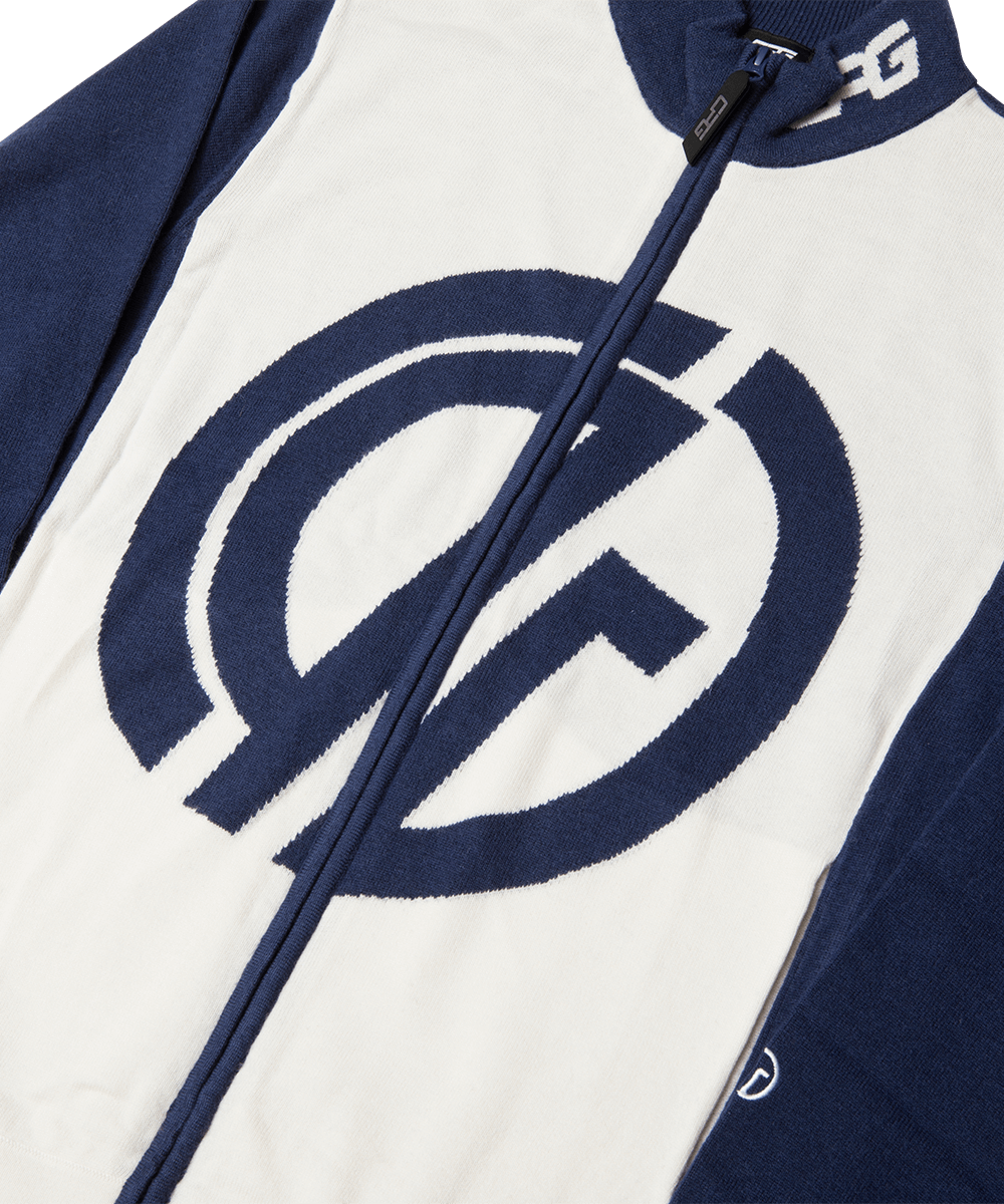 【Sample】Full Zipup Logo Motif Knit Blouzon | MENS | MEN