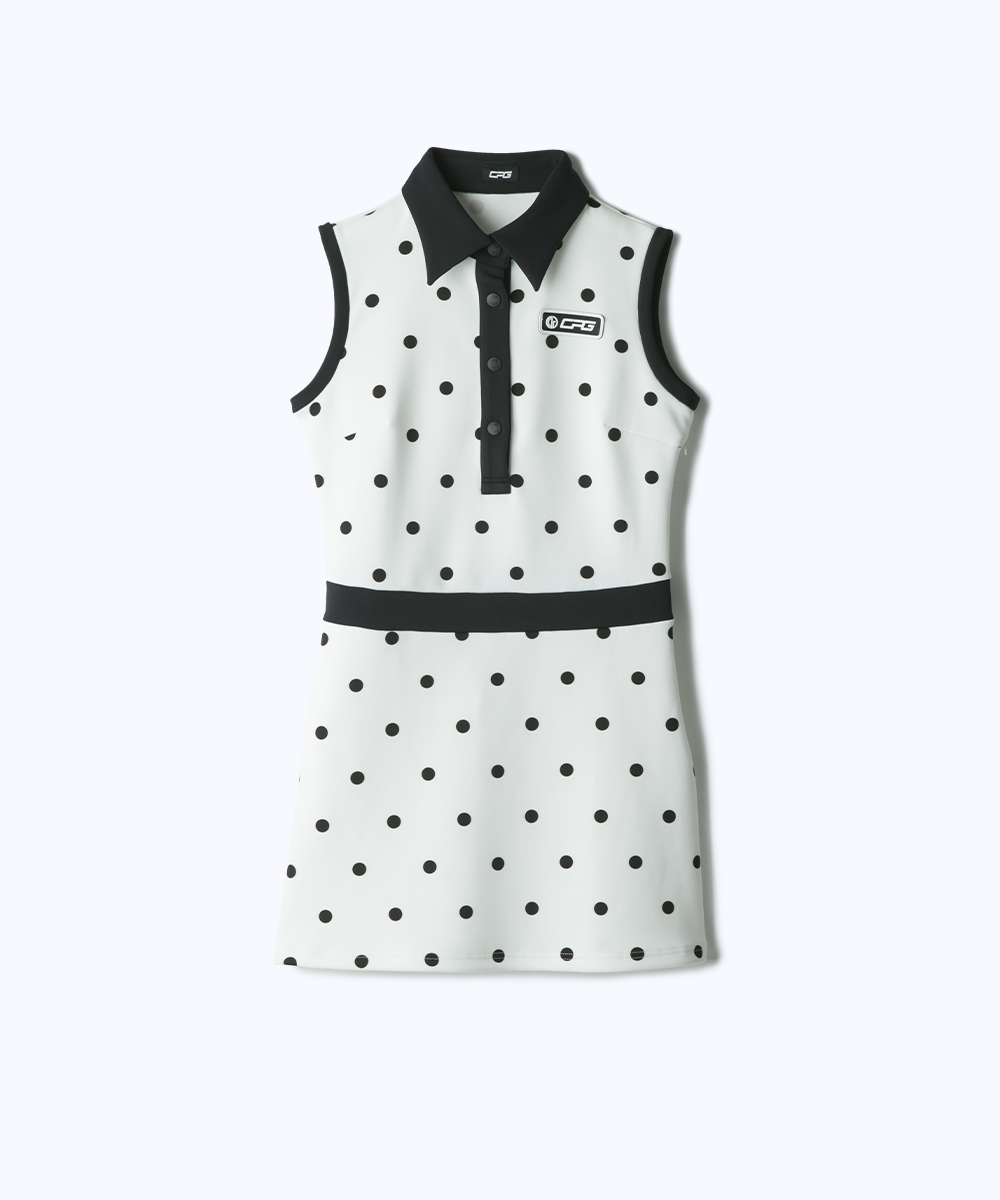 【Sample】ノースリーブストレッチポロワンピ