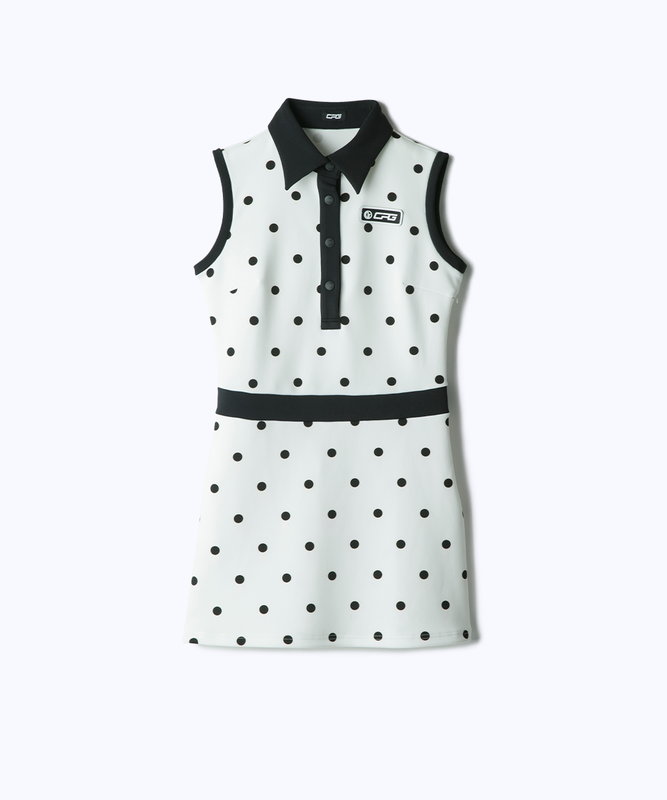 【Sample】ノースリーブストレッチポロワンピ