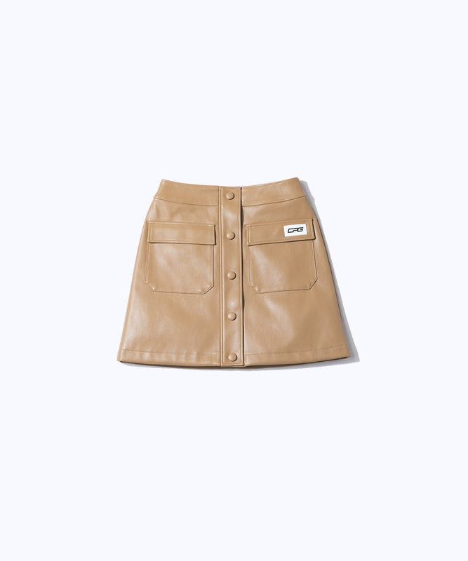 faux leather skirt (가짜 가죽 스커트)