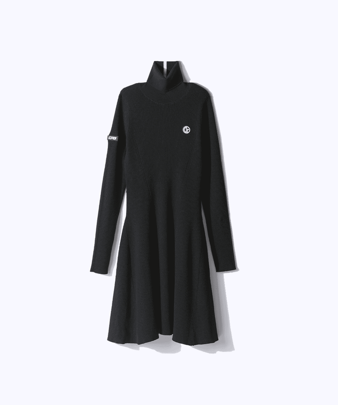 【Sample】ハイネックフレアニットワンピース