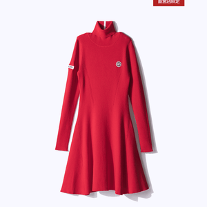 【Sample】ハイネックフレアニットワンピース