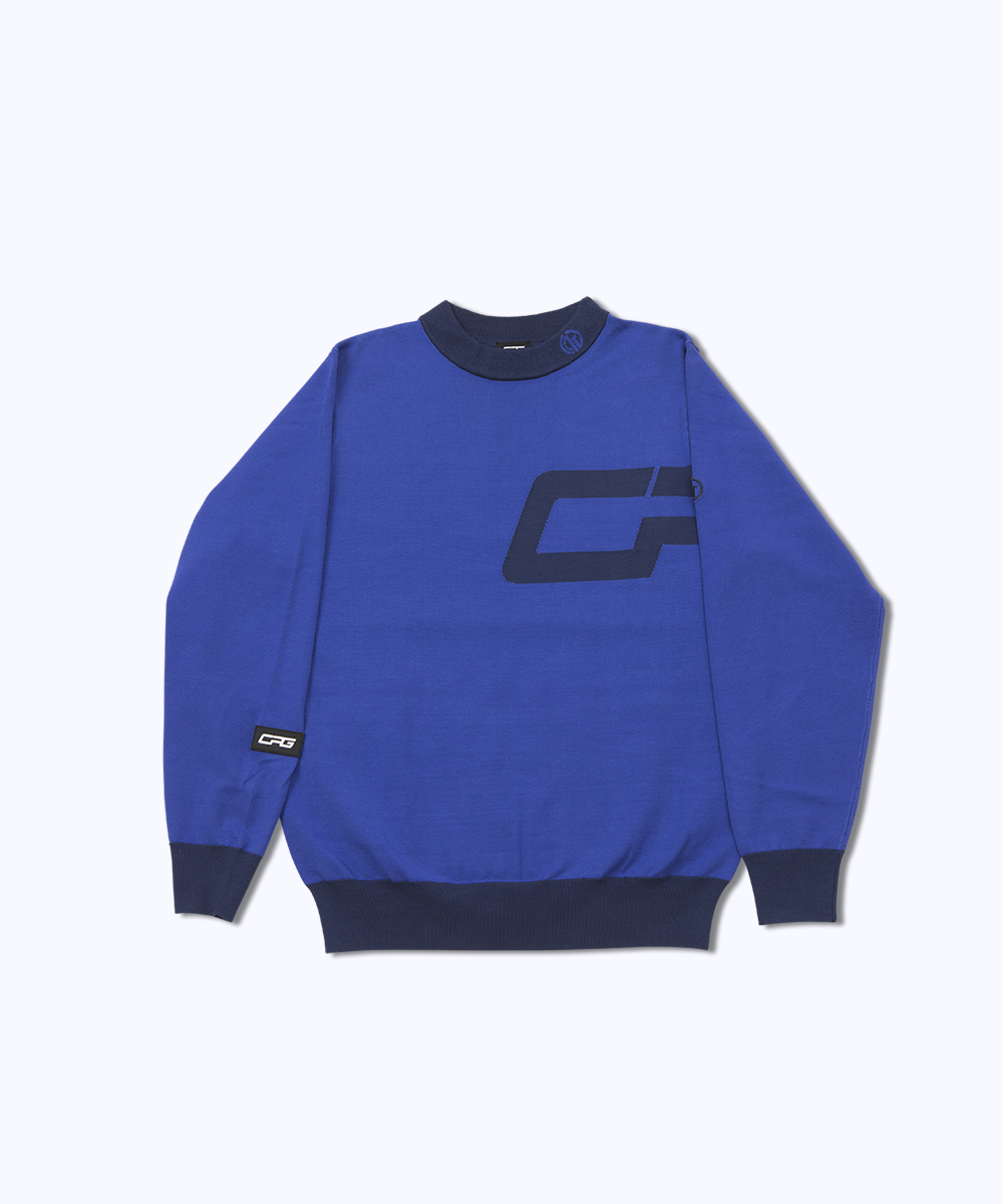 【Sample】Middle neck logo motif knit sweater | MENS | MEN