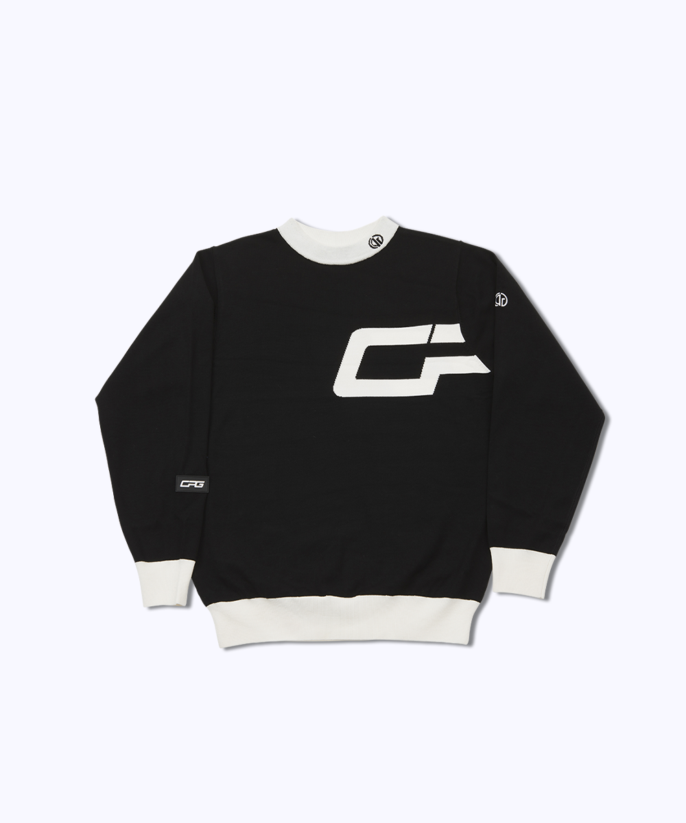 【Sample】Middle neck logo motif knit sweater | MENS | MEN
