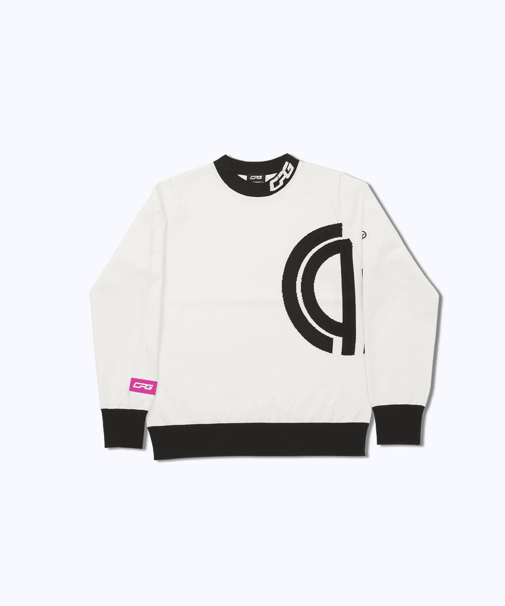 【Sample】Middle neck logo motif knit sweater | WOMENS