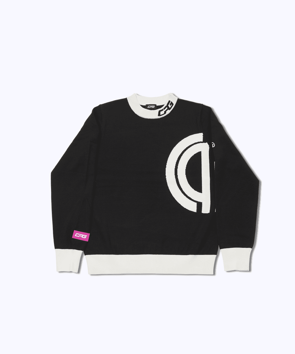 【Sample】Middle neck logo motif knit sweater | WOMENS