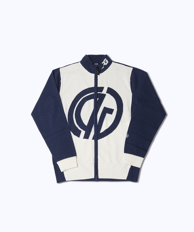 【Sample】Full Zipup Logo Motif Knit Blouzon | MENS | MEN