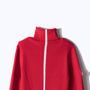 【Sample】ハイネックフレアニットワンピース