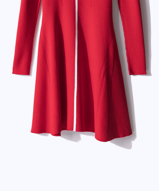 【Sample】ハイネックフレアニットワンピース