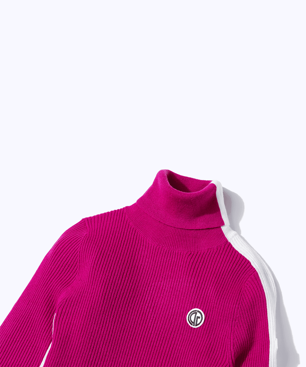 【Sample】バイカラーハイネックニット