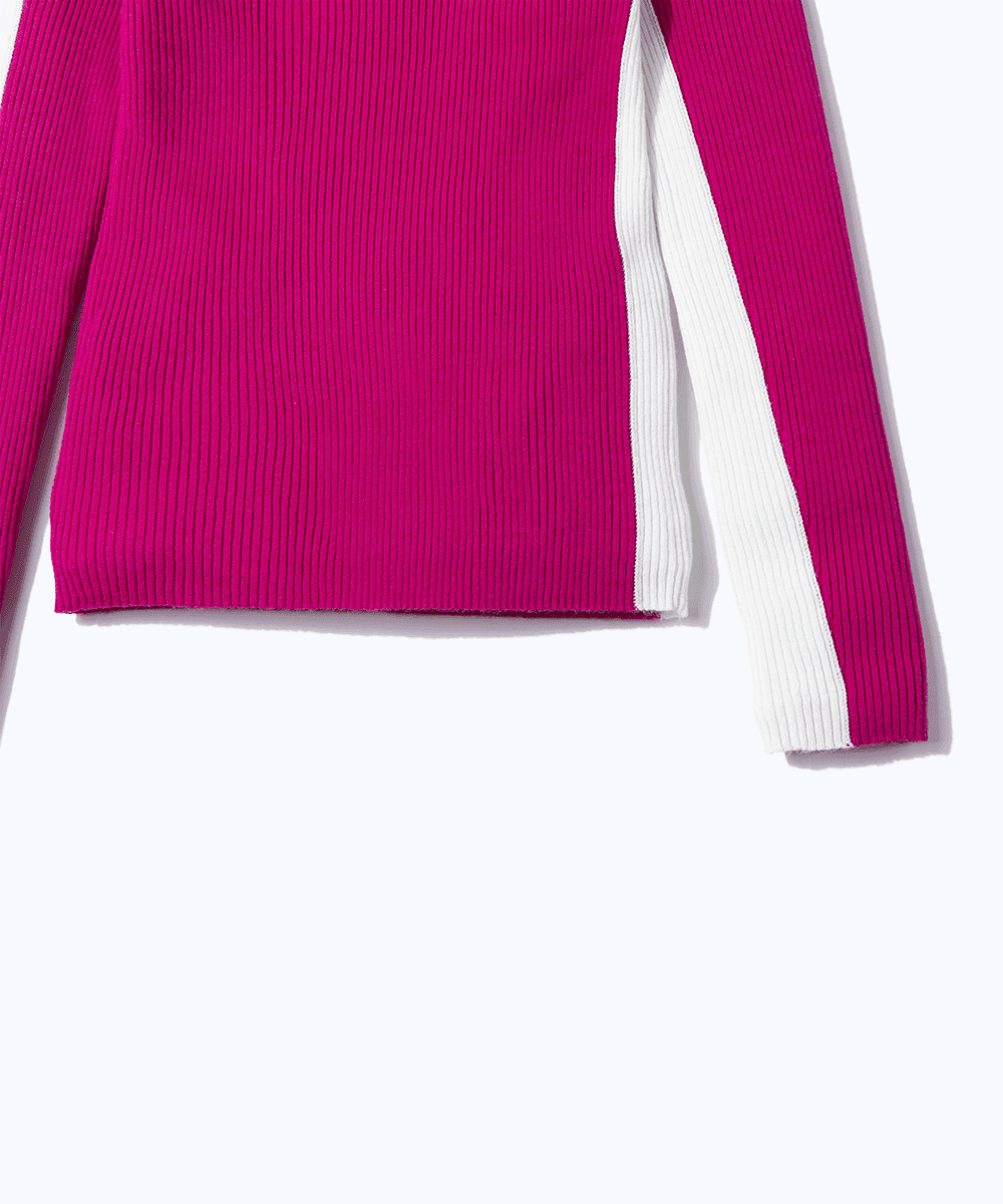 【Sample】バイカラーハイネックニット