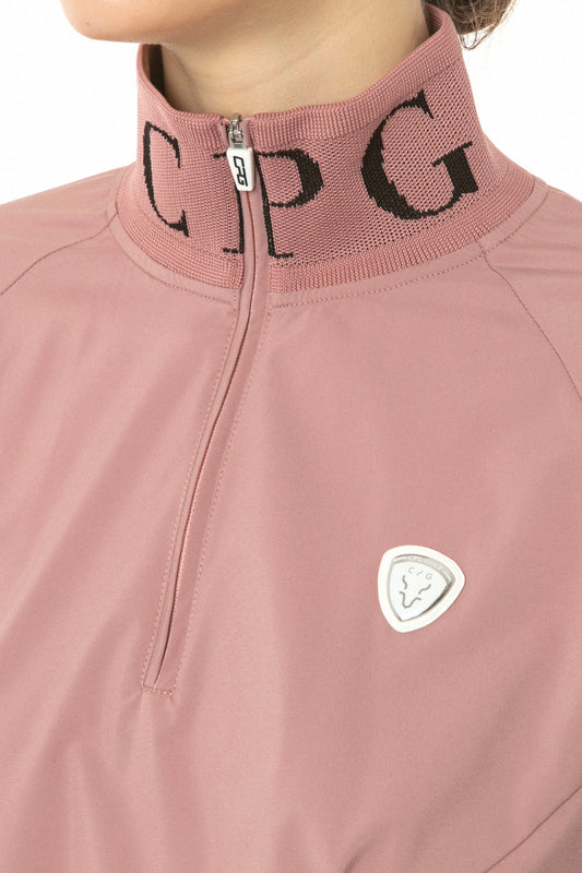 イタリア製ストレッチタフタ撥水スニード 首元 CPGゴルフ レディース アウター ゴルフウェア