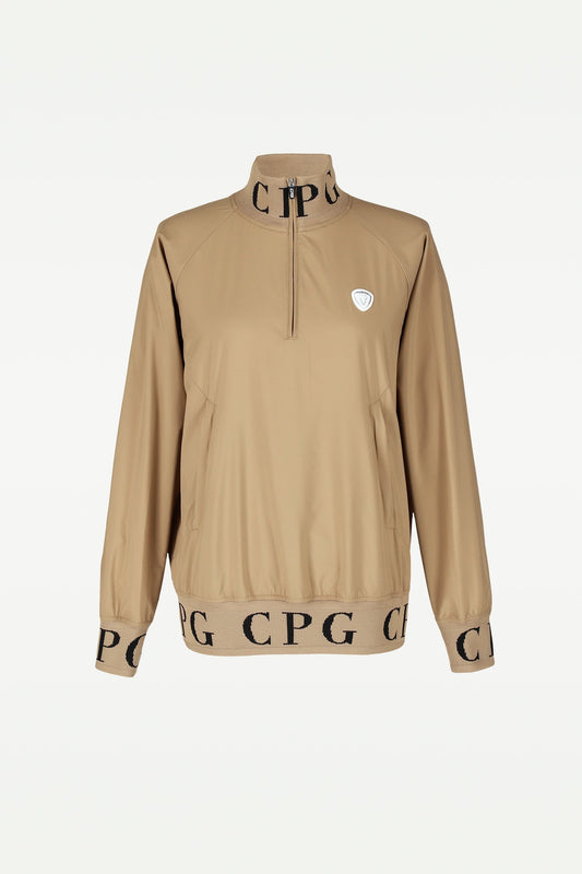 イタリア製ストレッチタフタ撥水スニード ベージュ CPGゴルフ レディース アウター ゴルフウェア